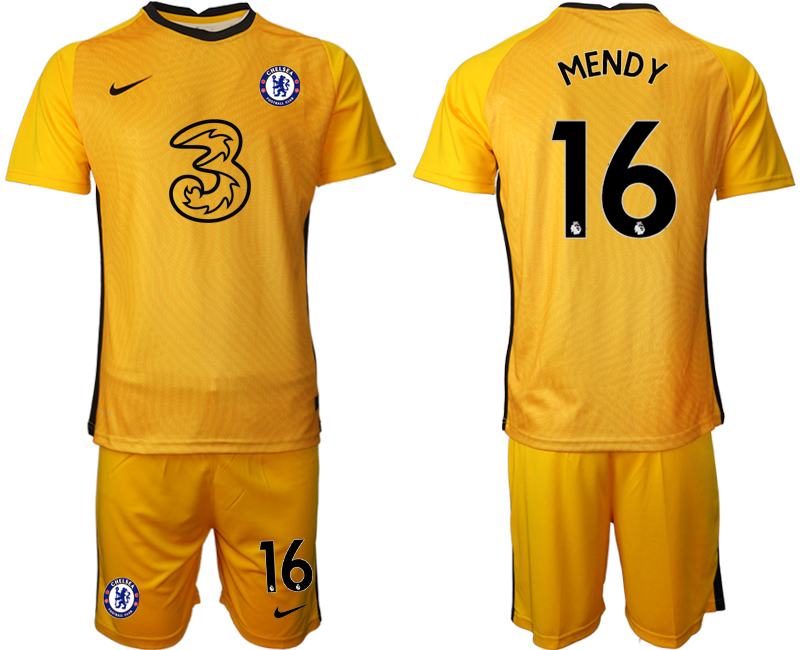 Men 2021 Chelsea yellow goalkeeper #16 soccer jerseys
